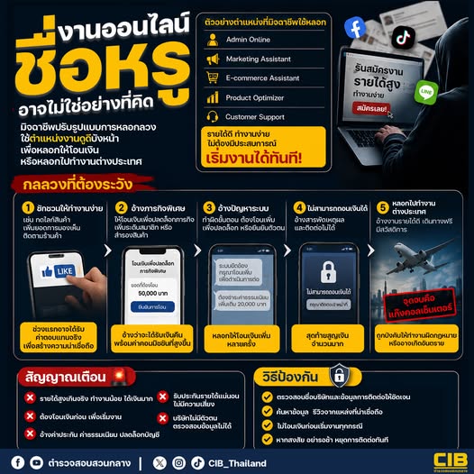 เตือนภัยงานออนไลน์