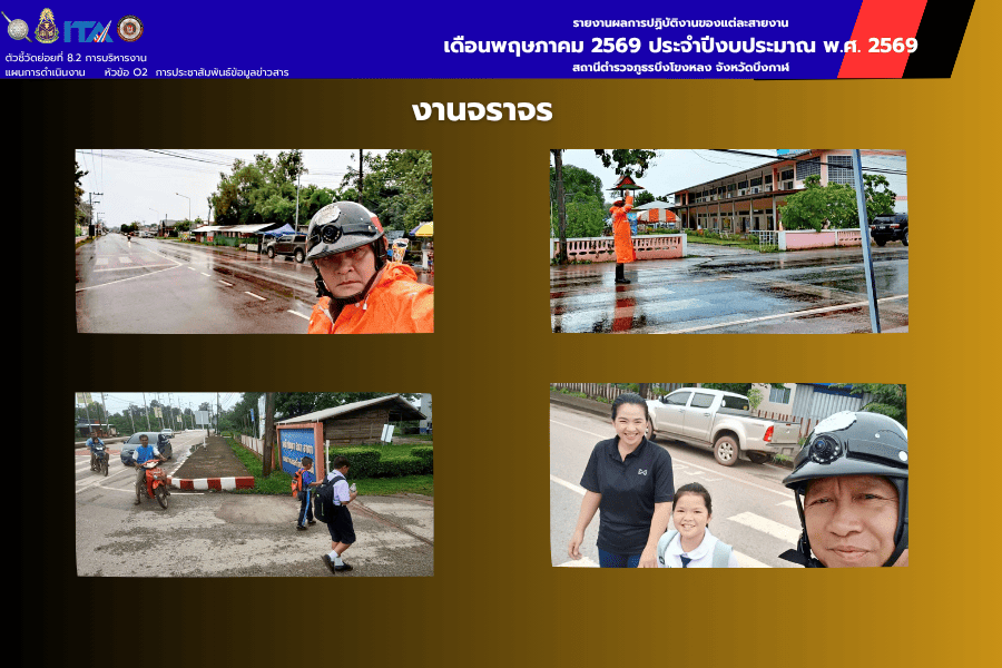 งานจราจร สภ.บึงโขงหลง อำนวยความสะดวกจราจรหน้าสถานศึกษา