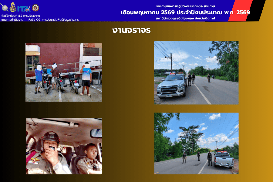 งานจราจร สภ.บึงโขงหลง กวดขันจับกุมผู้กระทำผิดกฎหมายจราจร