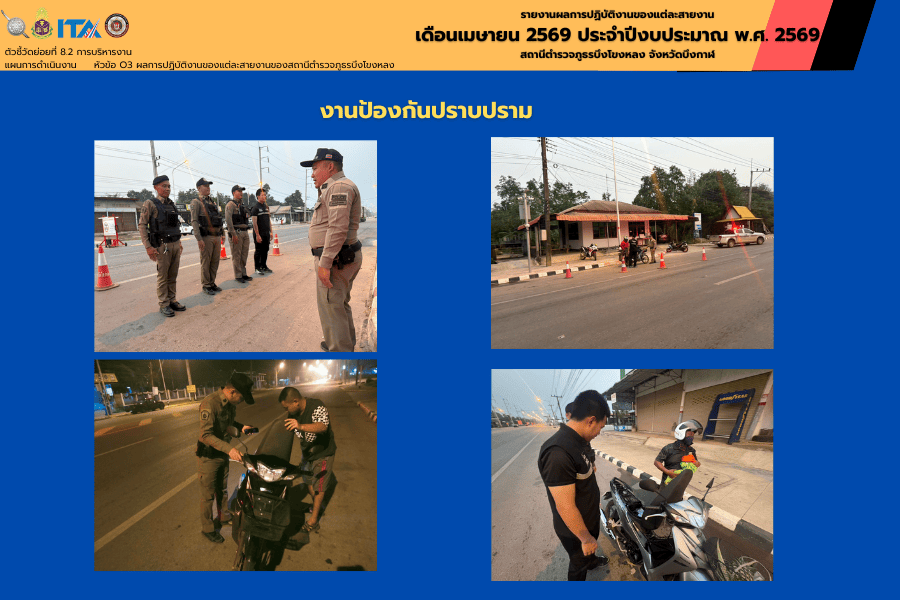 งานป้องกันปราบปราม สภ.บึงโขงหลง ตั้งจุดสกัดกั้นยาเสพติด