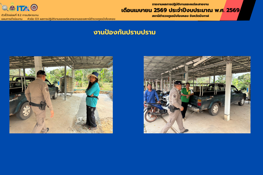 งานป้องกันปราบปราม สภ.บึงโขงหลง ออกตรวจสอบเหตุเมาอาละวาด