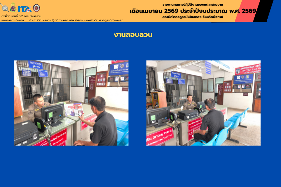 งานสอบสวน สภ.บึงโขงหลง สิบเวรบริการประชาชน