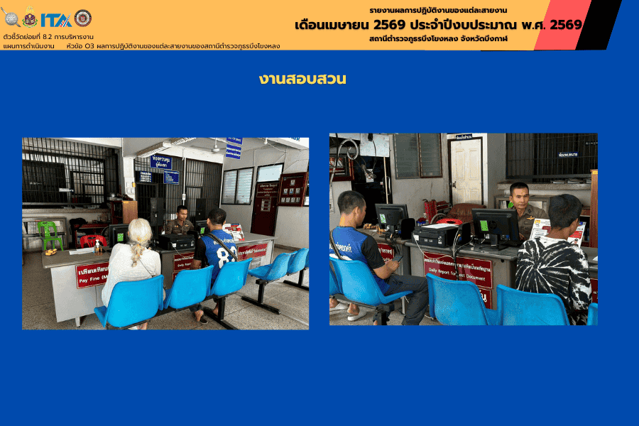 งานสอบสวน สภ.บึงโขงหลง สิบเวรปฏิบัติหน้าที่บริการประชาชน
