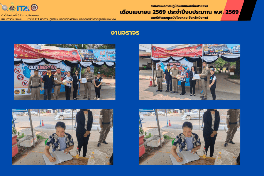 งานจราจร สภ.บึงโขงหลง ต้อนรับคณะตรวจเยี่ยมจุดบริการประชาชน