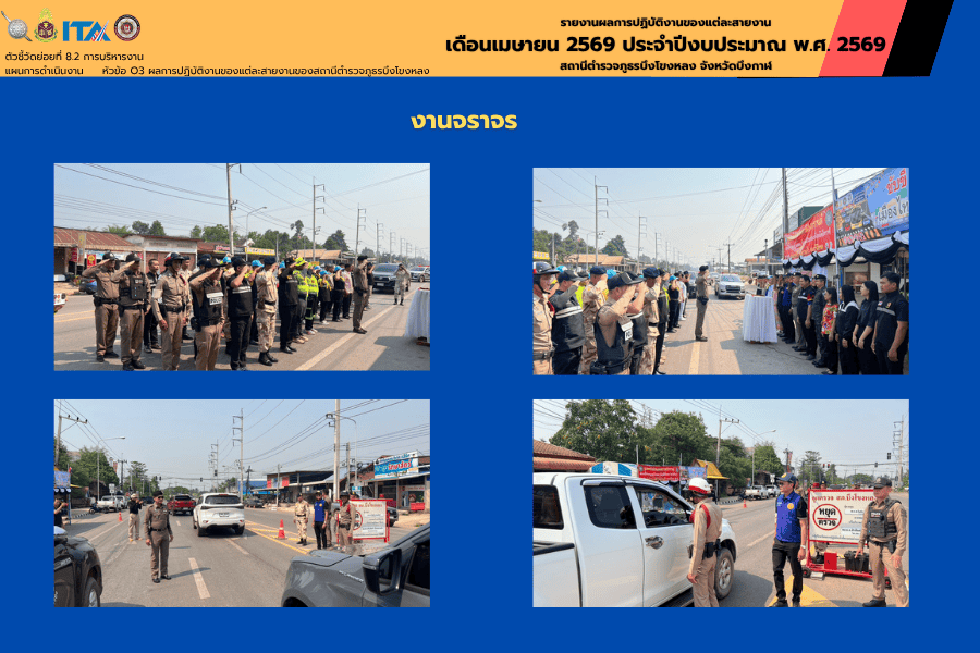 งานจราจร สภ.บึงโขงหลง พิธีเปิดศูนย์ปฏิบัติป้องกันและลดอุบัติเหตุทางถนน