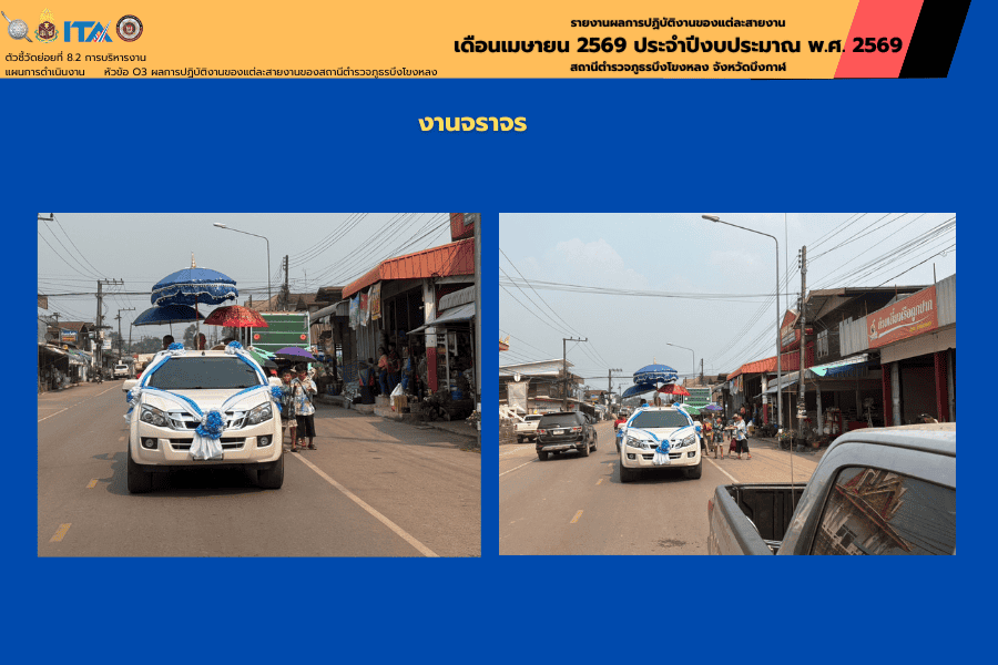 งานจราจร สภ.บึงโขงหลง อำนวยความสะดวกจราจรขบวนแห่นาค