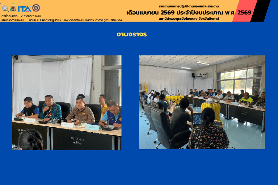 งานจราจร สภ.บึงโขงหลง ประชุมเตรียมความพร้อมลดอุบัติเหตุเทศกาลสงกรานต์