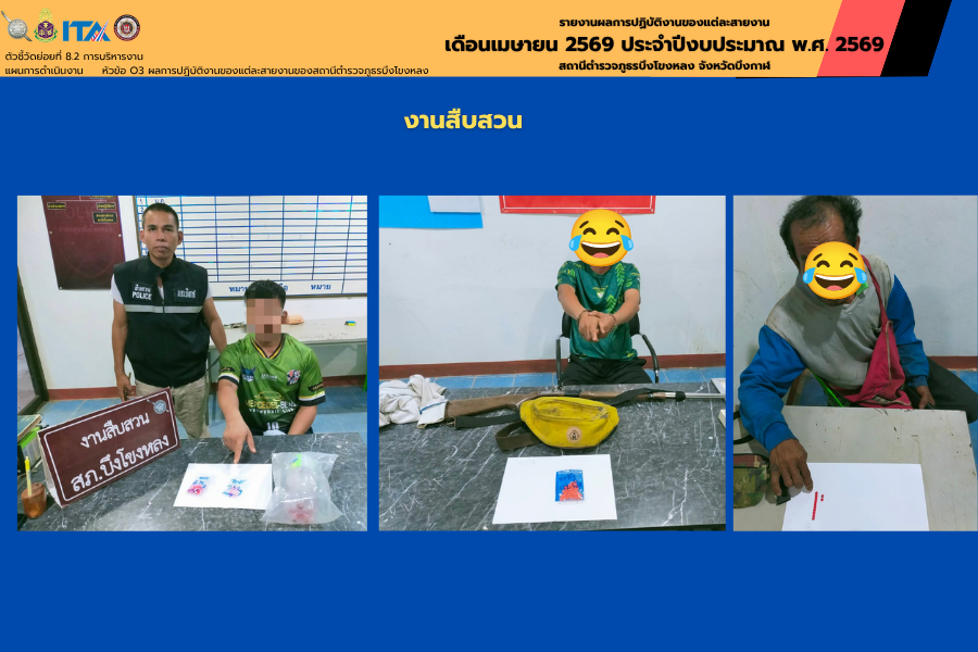 งานสืบสวน สภ.บึงโขงหลง จับกุมผู้ต้องหาคดียาเสพติด